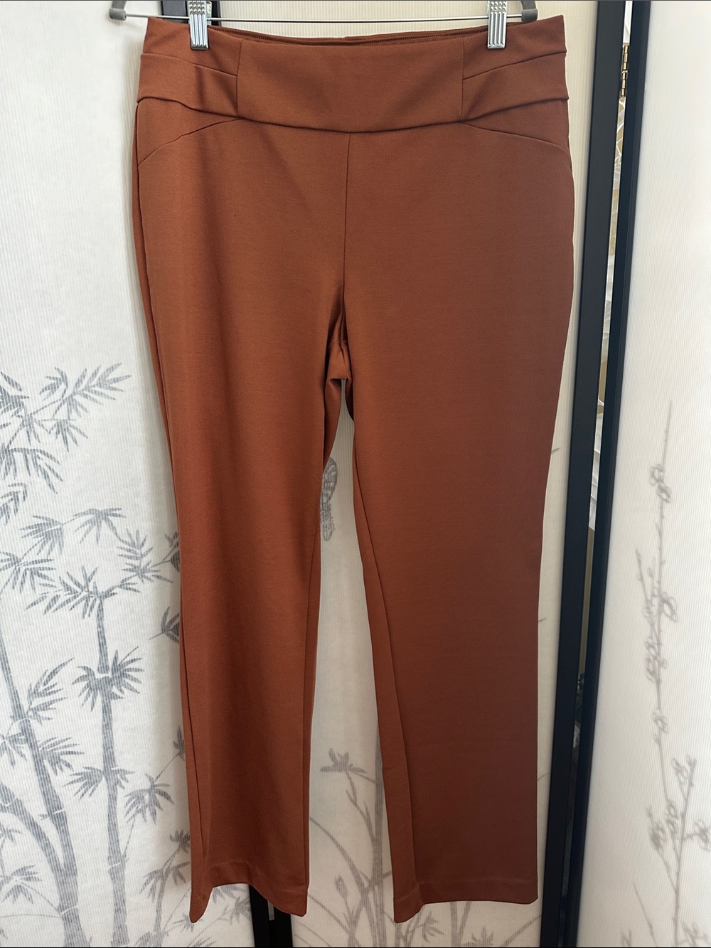 NWT New York & Company Straight-Leg Pull-On Pants in Rust